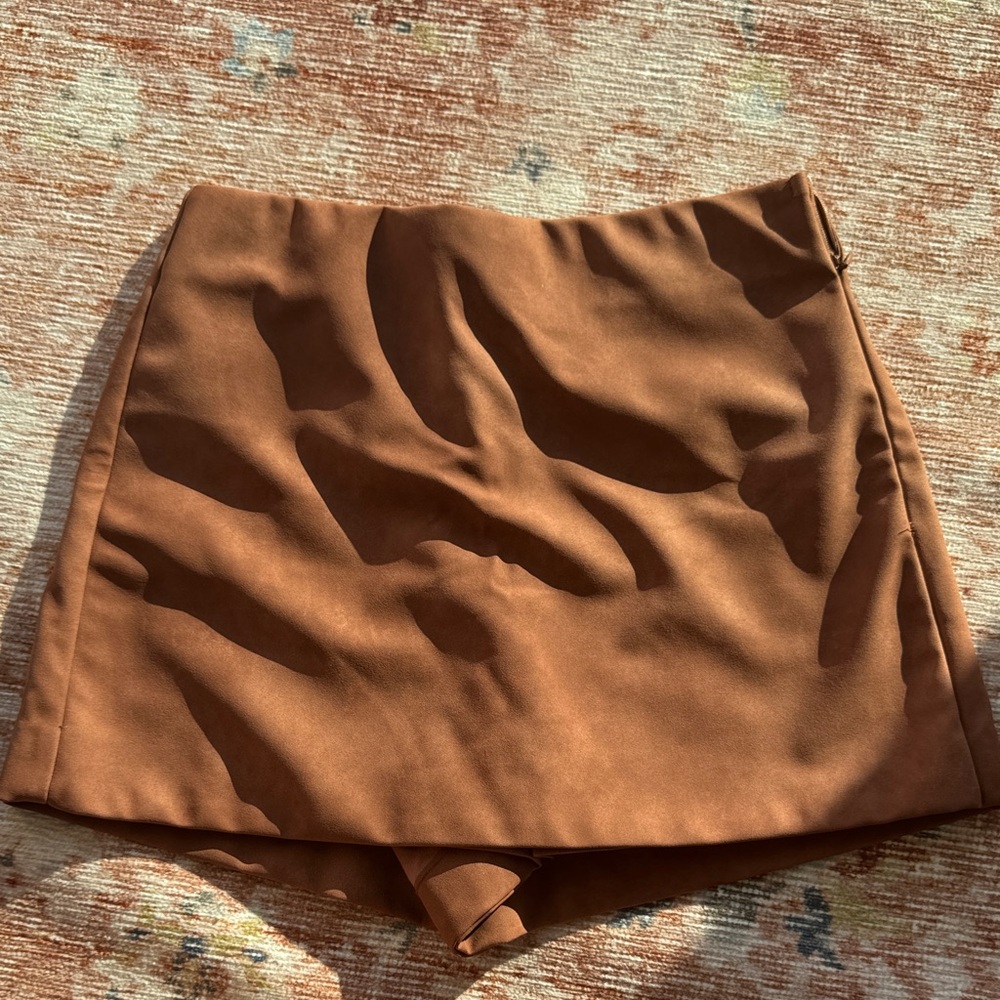 ZARA faux suede mini short